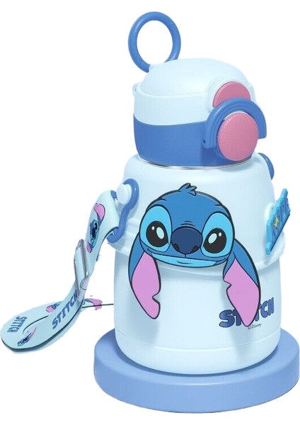 316 Paslanmaz Çelik Karikatür Çocuk Su Şişesi Pipetli 600ML (Yurt Dışından)