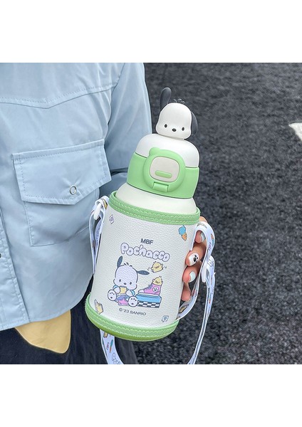 Karikatür Çocuk Termos Bardak Çocuk Su Şişesi Çocuklara Pipetli 500 ml (Yurt Dışından)