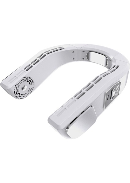 Taşınabilir Boyun Fan Mini Hava Soğutucu Klima Bladeless Fan USB Şarj Edilebilir Yapraksız Asılı Fanlar Soğutma Fanları Beyaz (Yurt Dışından)