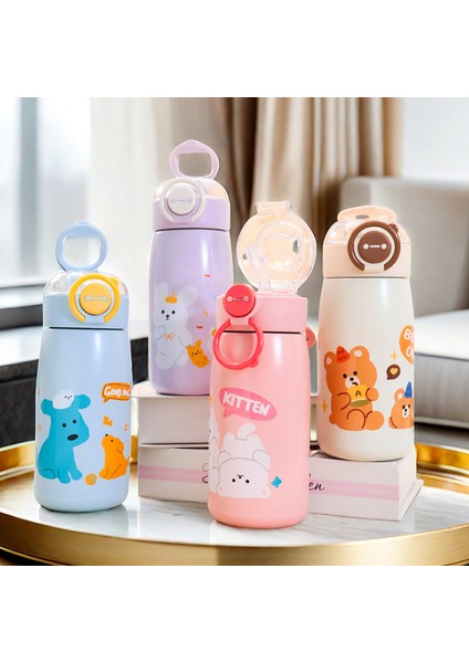 Katlanabilir Saplı Çocuk Paslanmaz Çelik Termos Bardağı 470ML (Yurt Dışından)