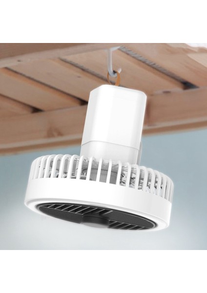 Çok Fonksiyonlu Mini Fan USB Şarj Edilebilir Taşınabilir Fan Açık Kamp Tavan Vantilatörü LED Işık ile Masaüstü Fan Yeşil (Yurt Dışından)