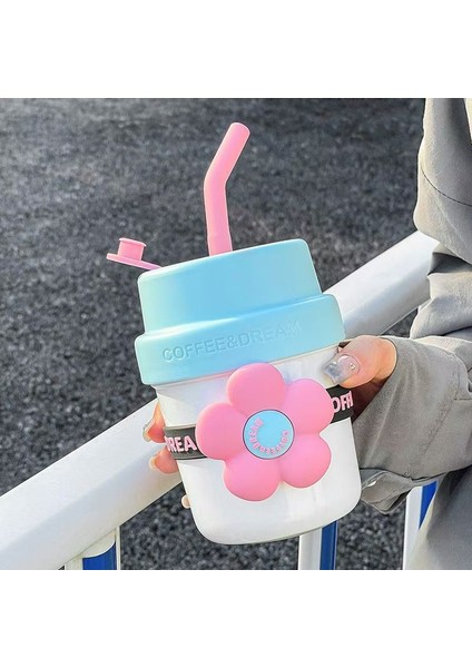 Flower Termos Portatif Pipetli Su Bardağı 400ML (Yurt Dışından) fiyatları