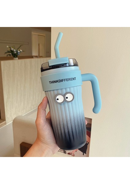 Amerikan Tarzı Termos Bardak 316 Paslanmaz Çelik Kulplu ve Pipetli Kahve Fincanı 860 ml (Yurt Dışından)