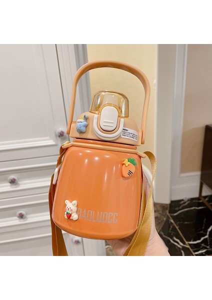 Büyük Kapasiteli Termos Bardak Taşınabilir Çocuk Su Bardağı Etiketli 650ML (Yurt Dışından)