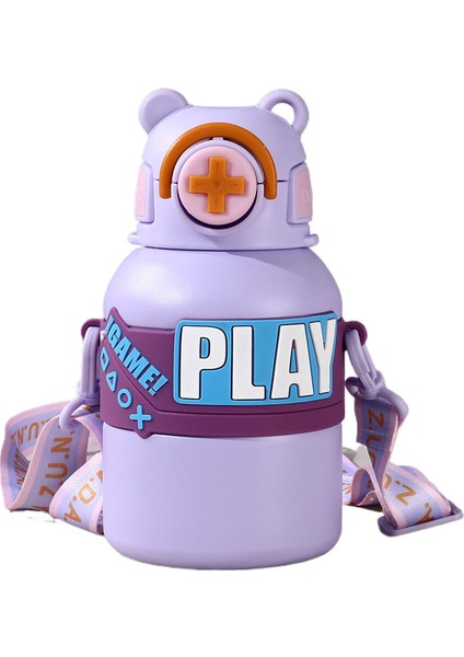 Akıllı Sıcaklık Göstergesi 316 Paslanmaz Çelik Pipetli Bardak Büyük Kapasiteli Çocuk Su Isıtıcısı 550ML (Yurt Dışından)