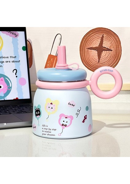 Büyük Kapasiteli, Kulplu Masaüstü Pipetli Bardak 700ML (Yurt Dışından)