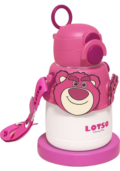 316 Paslanmaz Çelik Karikatür Çocuk Su Şişesi Pipetli 600ML (Yurt Dışından)