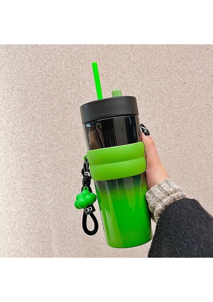 316 Paslanmaz Çelik Kahve Yeni Büyük Kapasiteli Pipetli Bardak 710ML (Yurt Dışından)