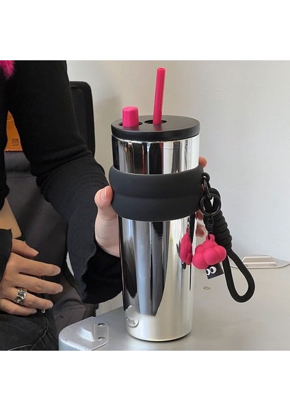 316 Paslanmaz Çelik Kahve Yeni Büyük Kapasiteli Pipetli Bardak 710ML (Yurt Dışından) modelleri