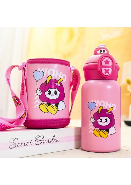 Sevimli Karikatür Büyük Kapasiteli Paslanmaz Çelik Çocuk Su Şişesi Çocuk 500 ml (Yurt Dışından)