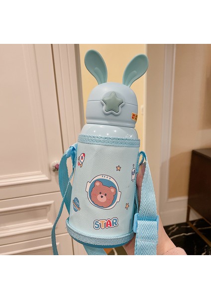 Sevimli Çocuk Termos Pipetli Bardak 316 Paslanmaz Çelik Çocuk 500ML (Yurt Dışından)