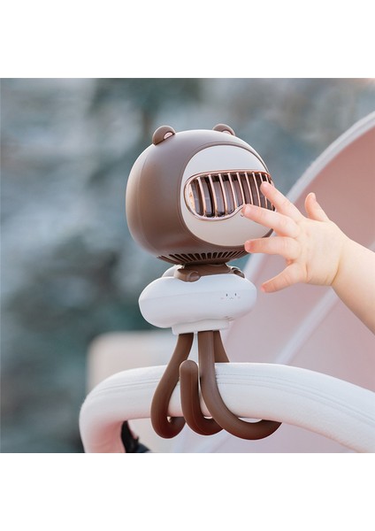 Bebek Arabası Fanı Çocuk El Masaüstü Şarj Edilebilir Ahtapot Fanı Bebek Arabası Fanı Klipsli Taşınabilir Bladeless Fan (Yurt Dışından) modelleri