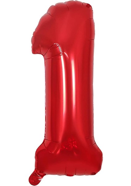Balon Kırmızı 1 Rakamı 40 Inç 100 cm