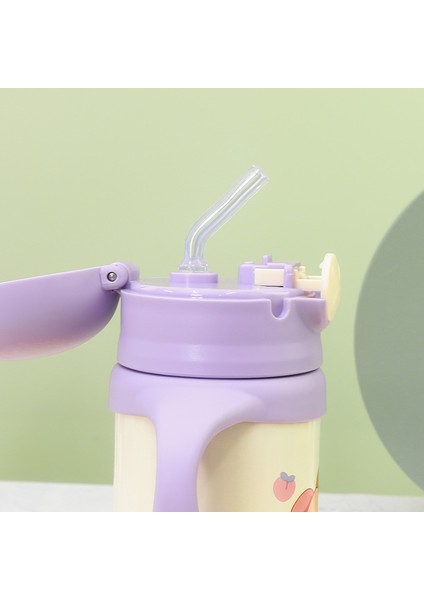 Taşınabilir Çocuk Yalıtımlı Pipetli Bardak, Sap Askılı 360ML (Yurt Dışından)