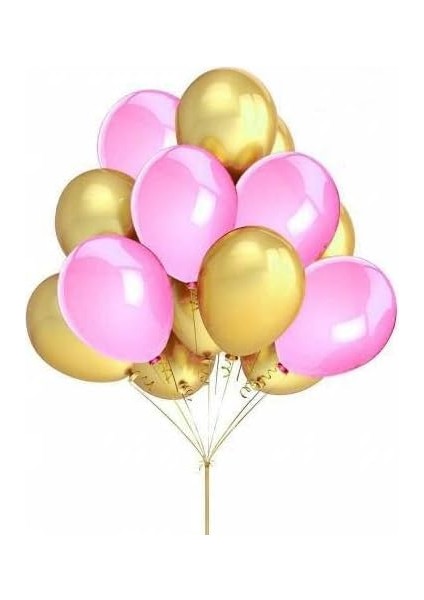 Marifetlerim - Pembe Altın Metalik Balon 12 Inch 10 Adet