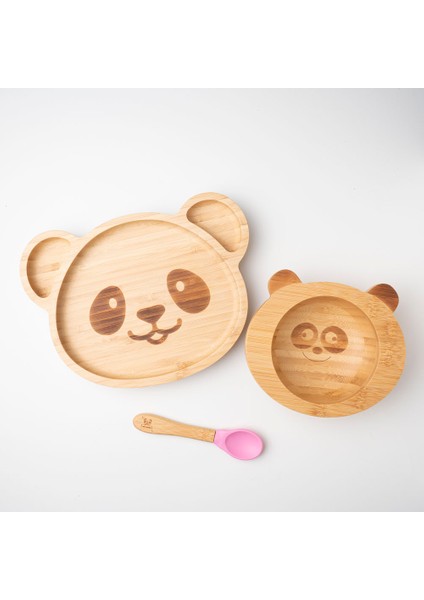 Panda Bambu Tabak Seti Yeşil