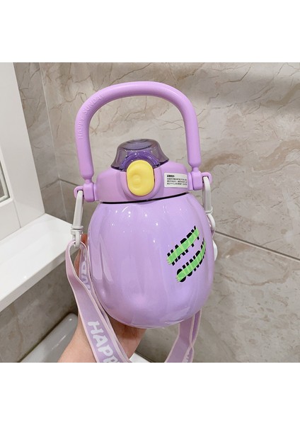 316 Paslanmaz Çelikten Yapılmış Kabak Şeklinde Büyük Kapasiteli Pipetli Bardak 650ML (Yurt Dışından)