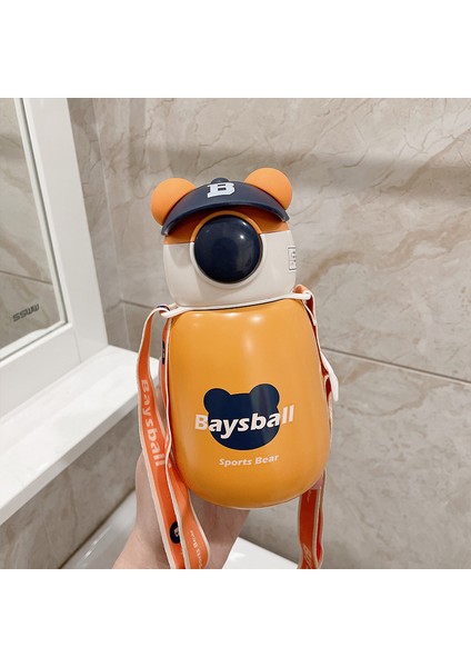 Çocuk Termos Pipetli Bardak 316 Paslanmaz Çelik 450ML (Yurt Dışından)