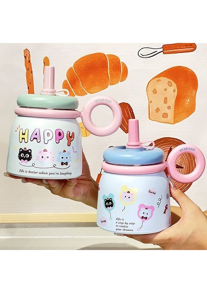 Büyük Kapasiteli, Kulplu Masaüstü Pipetli Bardak 700ML (Yurt Dışından)