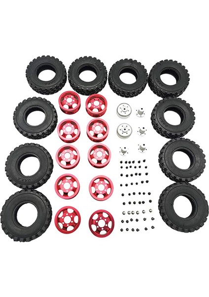 B16 B36 Q60 Q63 Q64 6WD 6x6 Rc Kamyon Yükseltme Parçaları Için Çift Lastik Metal Jant, Kırmızı (Yurt Dışından)