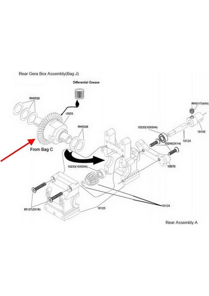 Rc Araba Parçaları 10003 Diferansiyel Şanzıman Seti Vrx Yarış Için 1/10 Ölçekli 4WD Uzaktan Kontrol Model Araba Aksesuarları (Yurt Dışından) fiyatları