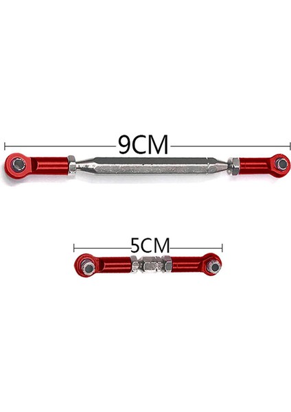 Metal Ayarlanabilir Direksiyon Bağlantı Servo Bağlantı Çekme Çubuğu Gerdirme Mn D90 D99 Mn-90 -45 1/12 Rc Araba Paletli, Gri (Yurt Dışından)