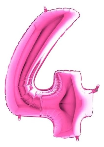 Pembe Folyo Rakam Balon 100 cm 4