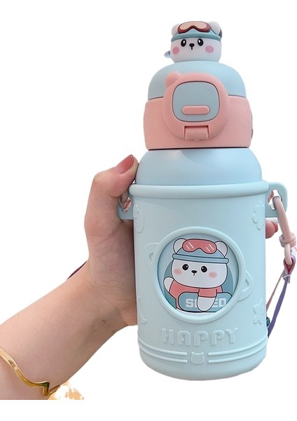 Bear Cub Kids Termos Bardak 304 Paslanmaz Çelik Hasır Bardak (Yurt Dışından)