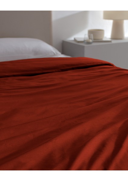 Manon Tek Kişilik %100 Pamuk Ranforce Düz Nevresim - Turuncu modelleri