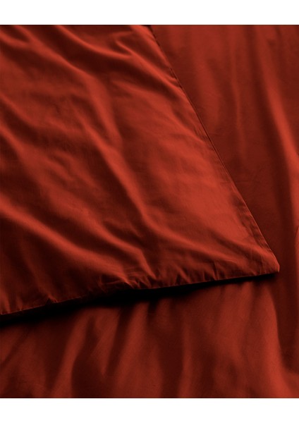 Manon Tek Kişilik %100 Pamuk Ranforce Düz Nevresim - Turuncu indirimleri