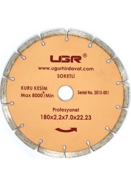 &LT;B&GT;115X1,9/1,2X22,23 Soketli Elmas Testere Ugr&lt;/b&gt;