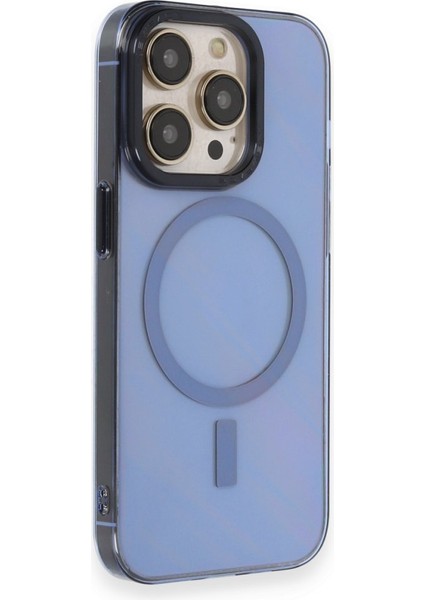 Apple iPhone 14 Pro Max Kılıf Wireless Şarj Özellikli Metal Kamera Lens Çerçeli Sert Pc Anka Kapak