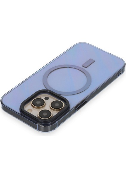 Apple iPhone 14 Pro Max Kılıf Wireless Şarj Özellikli Metal Kamera Lens Çerçeli Sert Pc Anka Kapak