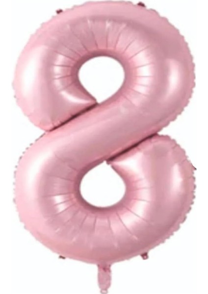 Açık Pembe Renk Rakam Folyo Balon 80 cm