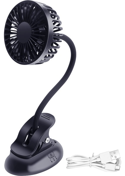 Taşınabilir Mini Klipsli Bebek Arabası Fanı, 3 Hız Ayarı, Esnek Bükülebilir USB Şarj Edilebilir Pille Çalışan Sessiz Masa Fanı Ev, Ofis, Araba, Seyahat, Kamp, Açık Lacivert (Yurt Dışından)