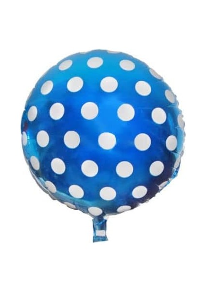 Marifetlerim - Mavi Beyaz Puantiyeli Folyo Balon