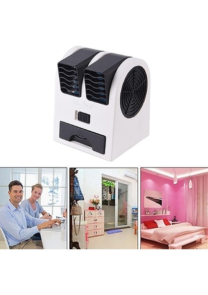 Mini Klima 3'ü 1 Arada Fan Nemlendirici Arıtma Ev/açık Usb/pil ile Çalışan Taşınabilir Sessiz Hava Soğutucu (Yurt Dışından)