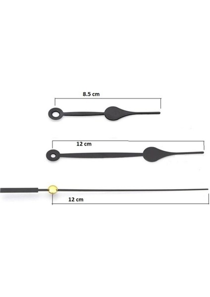 Tekno Trust Quartz Akar Sessiz Duvar Saati Mekanizması 18 mm ve Seti (Akrep - Yelkovan - Saniye) Askısız