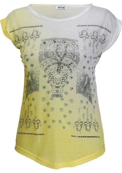 Parlak Taşlı Kadın Kısa Kollu T-Shirt