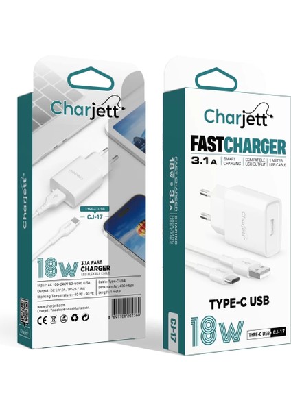 3.1A 18 Watt Type-C Seyahat Şarj Seti