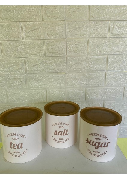 3'lü Vakumlu Kapaklı Porselen 1000 ml Tea/salt/sugar Çay Tuz Şeker Kavanoz Seti fiyatları