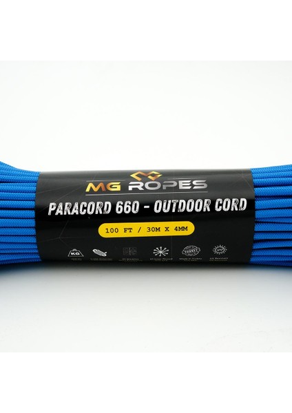 Polyester Paracord Ip 4 mm Saks Mavi 30 Metre fiyatları
