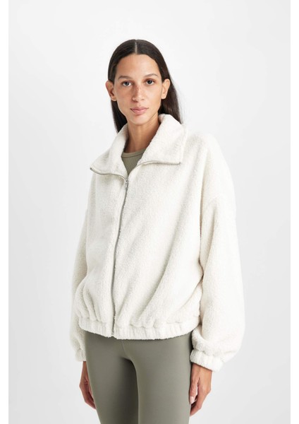Oversize Geniş Kalıp Polo Yaka Welsoft Pelüş Fermuarlı Hırka C8229AX24WN modelleri