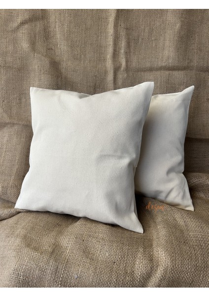 Fermuarlı Kırlent Kılıfı %100 Pamuk 40X40CM 260GR. Punch Nakışı ve Boyamaya Uygun