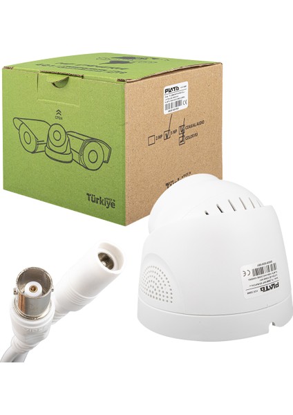 5 Mp Color Vu Mikrofonlu 3.6 mm 2 Atom LED Plastik Kasa Ahd Dome Kamera (4738)