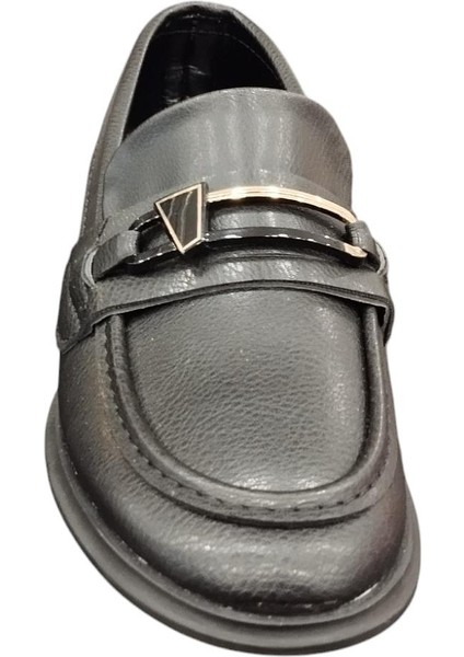 4cm Kalın Topuk Tokalı Günlük Kadın Loafer Makosen Ayakkabı modelleri