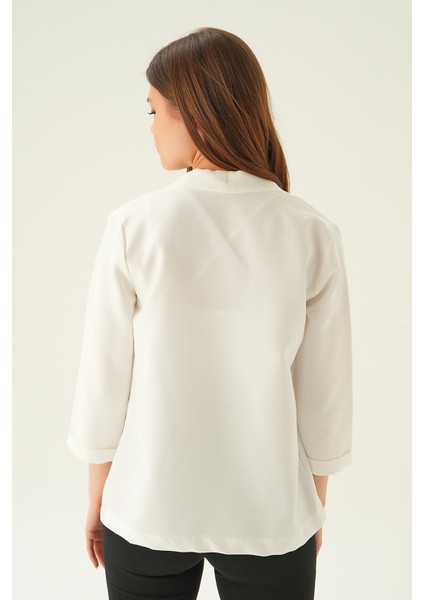 6382-1 Kol Katlamalı Ceket Ekru indirimleri