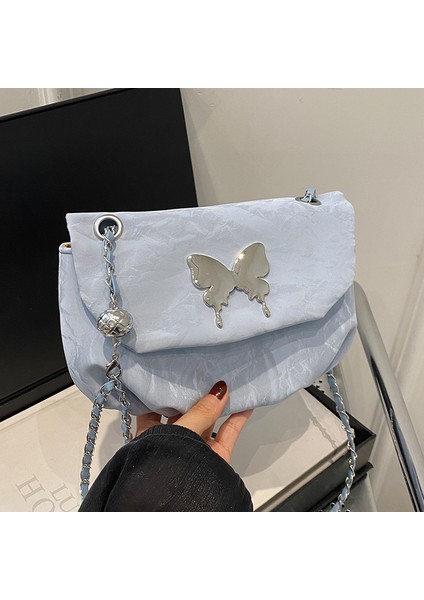 Kadınlar Için Crossbody Çanta Yüksek Kaliteli Niş Moda Zincir Omuz Pilili Eyer Çantası (Yurt Dışından)