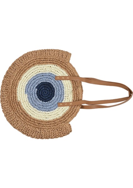 Yuvarlak Hasır Çanta Kadın Yaz Rattan Çanta El Yapımı Dokuma Plaj Vücut Daire Çanta Kahverengi (Yurt Dışından) fırsatları