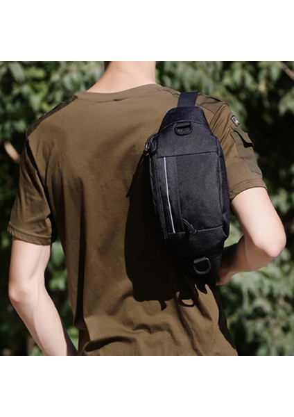Erkek Günlük Açık Hava Binme Göğüs Çantası Messenger Dağcılık Koşu Seyahat Siyah (Yurt Dışından) fiyatları